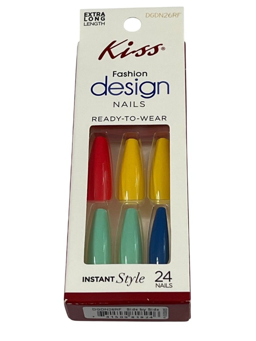 KISS Extra Long Colorful Press On Nails 24ct Ready To Wear